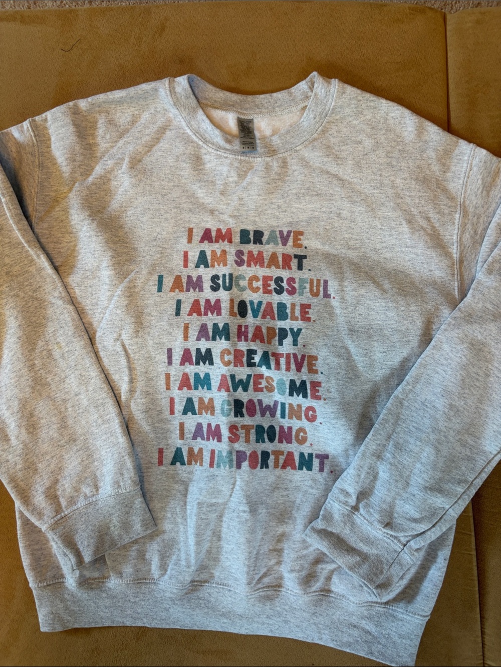 Affirmation Graphic Crewneck Sweatshirt - Heather Gray